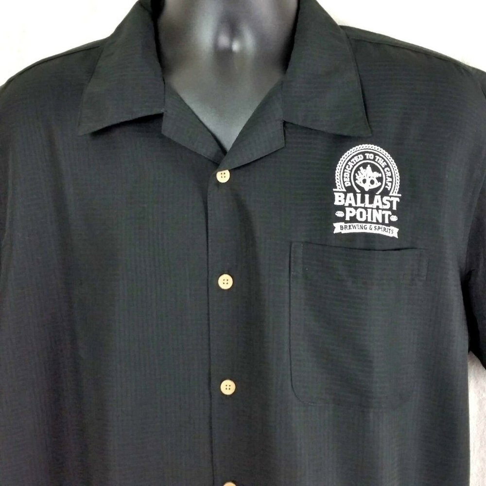 Ballast Point Brewing Company Mens Med Black Company Work Shirt Button Front